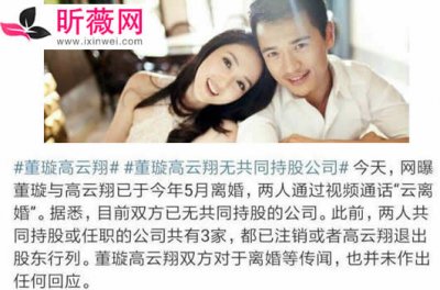 ​高云翔与董璇离婚了吗，董璇和高云翔为何离婚了？