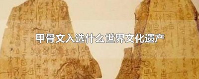 甲骨文是中国的世界文化遗产吗 2017年甲骨文入选世界文化遗产