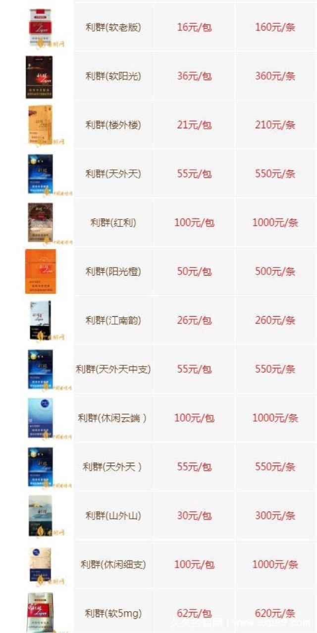 生活利群香烟价格表图大全,100还不是最贵,利群(硬富春山居)价高 4