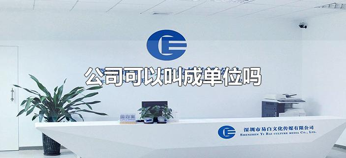 公司可以叫成单位吗