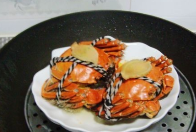 清蒸大闸蟹螃蟹的做法和步骤,清蒸大闸蟹的方法步骤图6