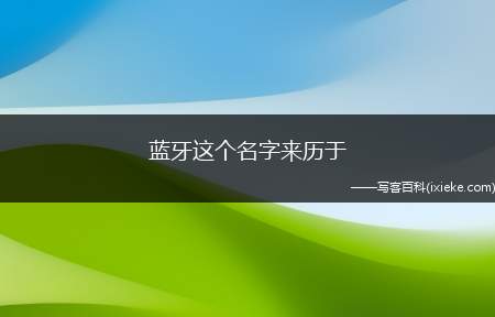 蓝牙这个名字来历于,蓝牙名称的由来