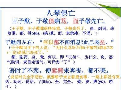 ​人琴俱亡文言文翻译（人琴俱亡译文）