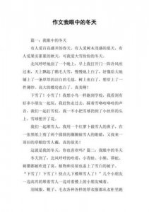 有关冬天的作文300字_有关冬天的作文400字