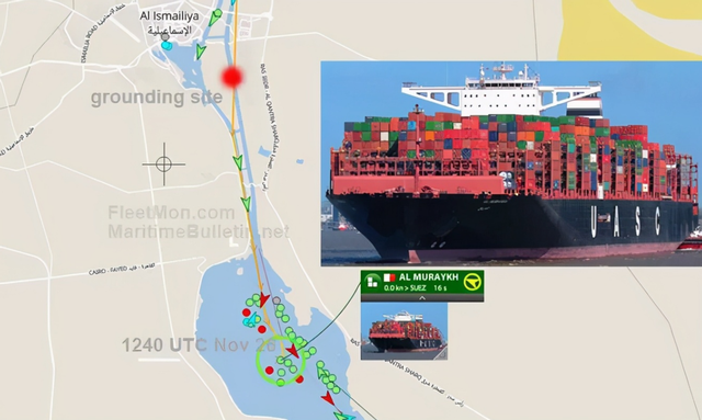 因航行技术差，万吨级“货运巨兽”卡住苏伊士运河，上百船只被堵-