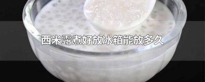 煮熟的西米露可以放冰箱吗 西米露煮好放冰箱可以放多久