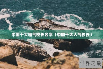 ​中国十大霸气校长名字（中国十大人气校长）