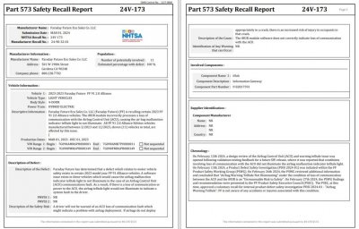 ​安全气囊警告灯存在问题，法拉第未来召回去年生产的所有FF91汽车