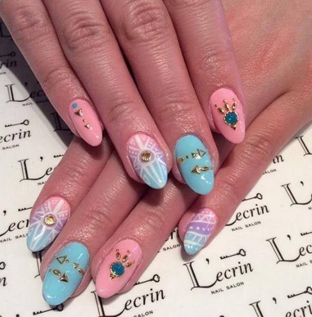 波西米亚风美甲图片欣赏