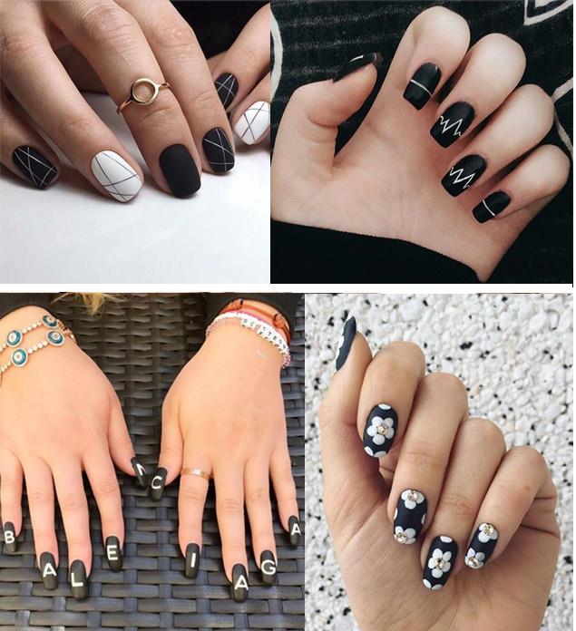 雾黑色美甲图片 雾黑色美甲款式图片