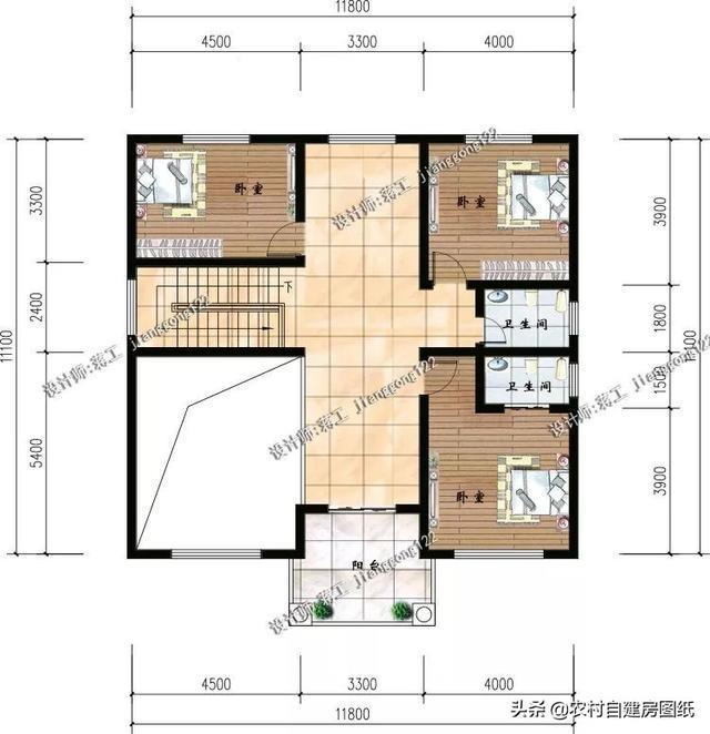 5款带车库的农村别墅,第2款户型方正风水好,最后一款还带地下室