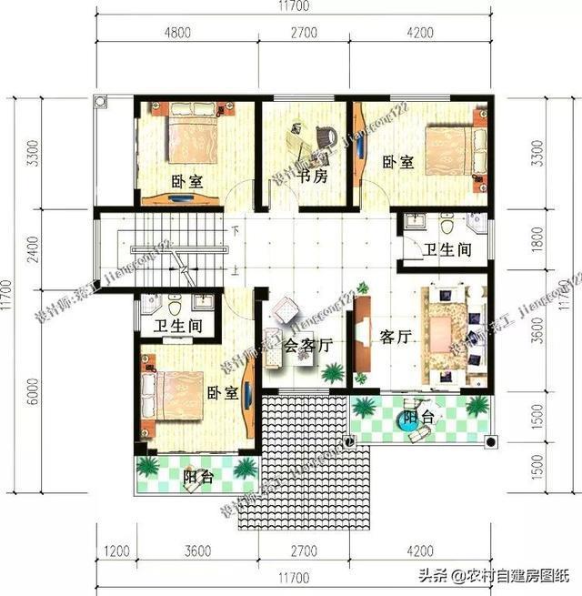 5款带车库的农村别墅,第2款户型方正风水好,最后一款还带地下室