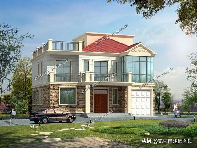 5款带车库的农村别墅,第2款户型方正风水好,最后一款还带地下室