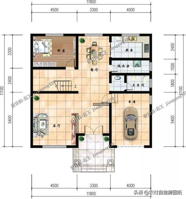 5款带车库的农村别墅,第2款户型方正风水好,最后一款还带地下室