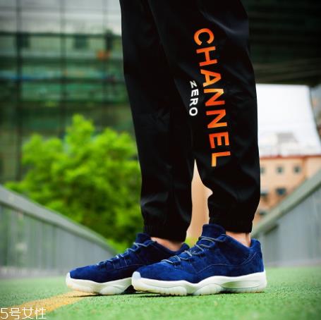 aj 11 low re2pect蓝麂皮开箱测评_上脚效果