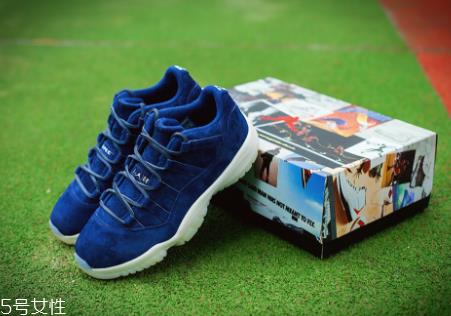 aj 11 low re2pect蓝麂皮开箱测评_上脚效果