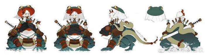 阴阳师画师八雲玖微博分享部分式神概念设计图 大家一起来看看吧