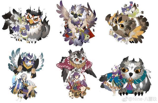 阴阳师画师八雲玖微博分享部分式神概念设计图 大家一起来看看吧