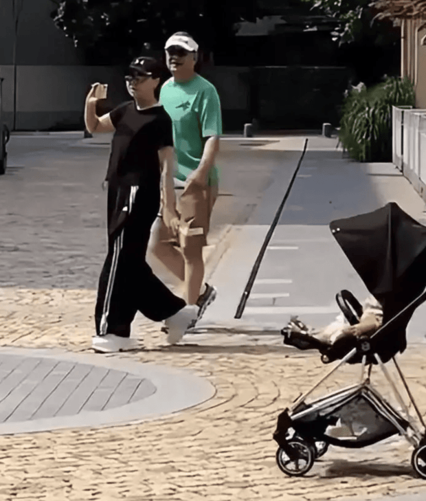 宋丹丹全家游玩被偶遇 丈夫头发花白抱孙好慈祥