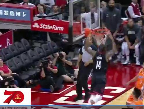 火箭1节赢上海22分,哈登7板9助4次导演暴扣,9指霸王50秒连轰3分