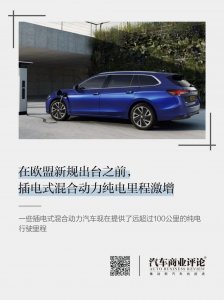 ​在欧盟新规出台之前，插电式混合动力纯电里程激增
