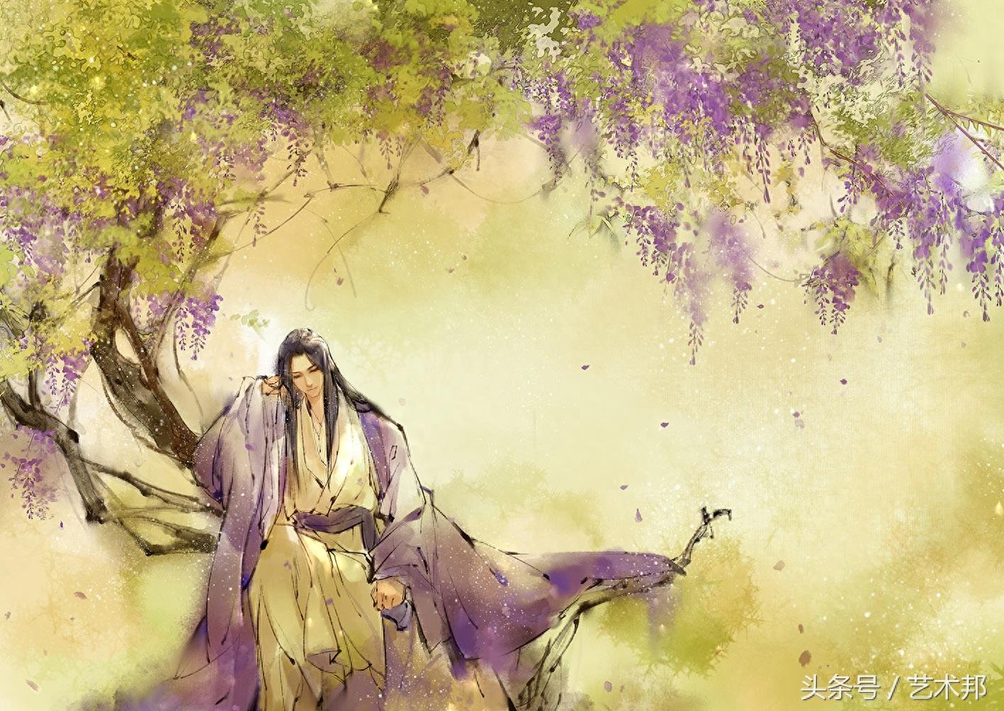 一组满分的高清古风水墨唯美人物手绘插画 一个叫景殊的插画奇侠