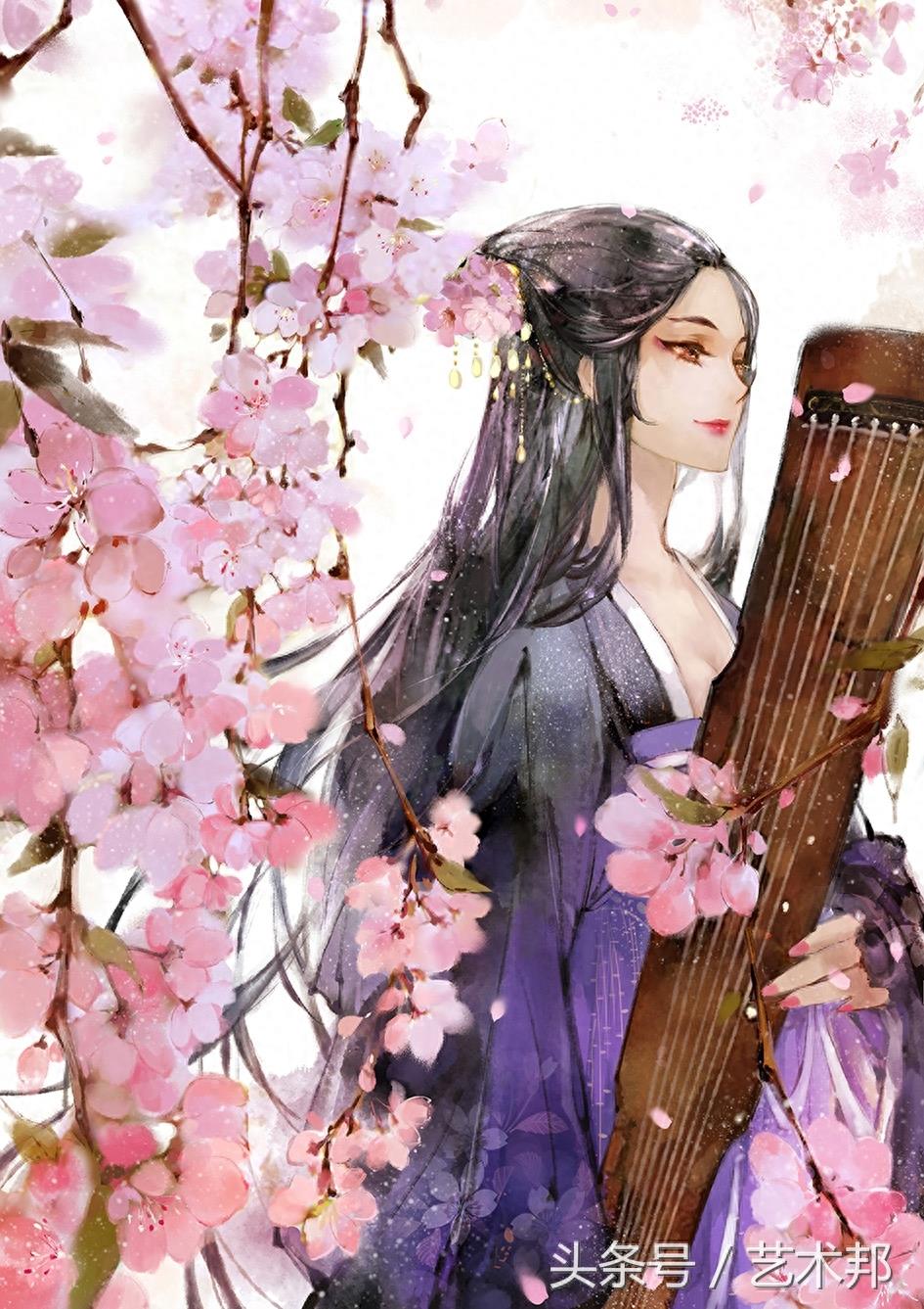 一组满分的高清古风水墨唯美人物手绘插画 一个叫景殊的插画奇侠