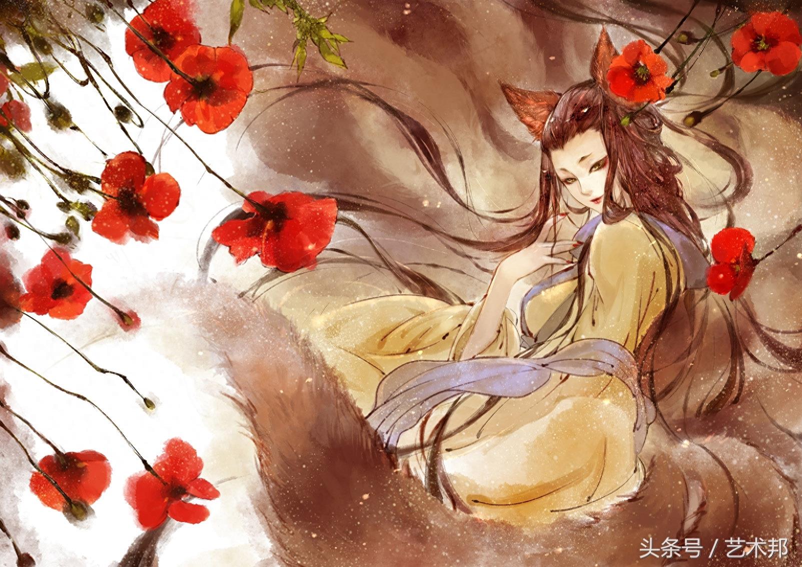 一组满分的高清古风水墨唯美人物手绘插画 一个叫景殊的插画奇侠