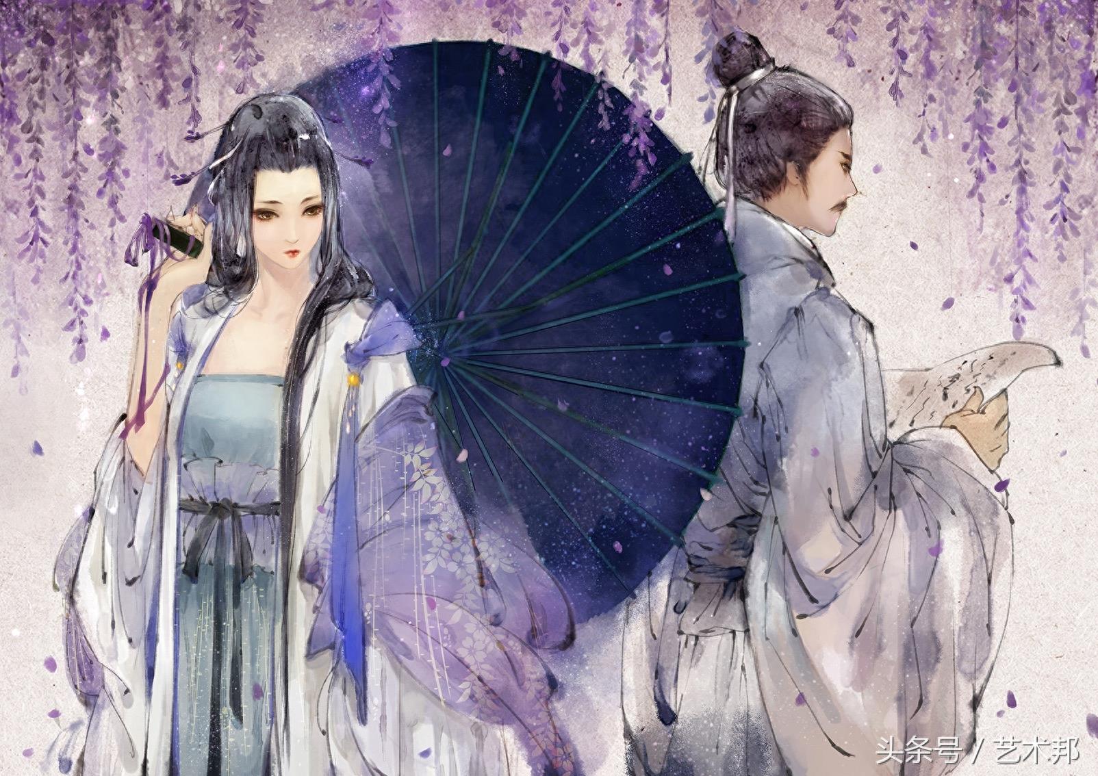 一组满分的高清古风水墨唯美人物手绘插画 一个叫景殊的插画奇侠