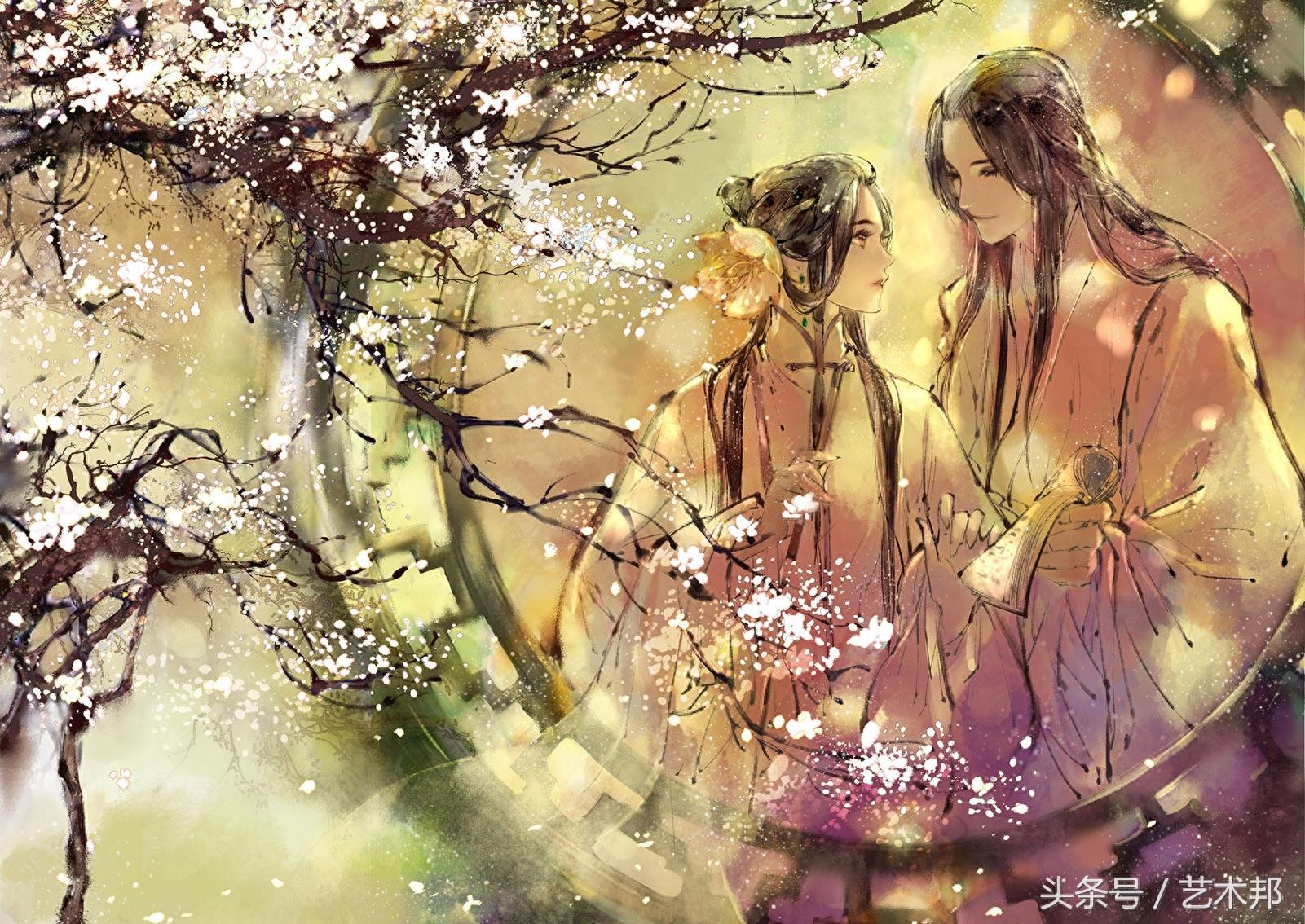 一组满分的高清古风水墨唯美人物手绘插画 一个叫景殊的插画奇侠