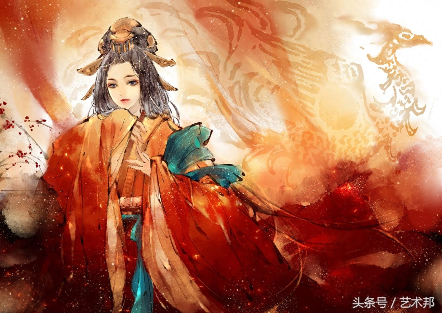 一组满分的高清古风水墨唯美人物手绘插画 一个叫景殊的插画奇侠