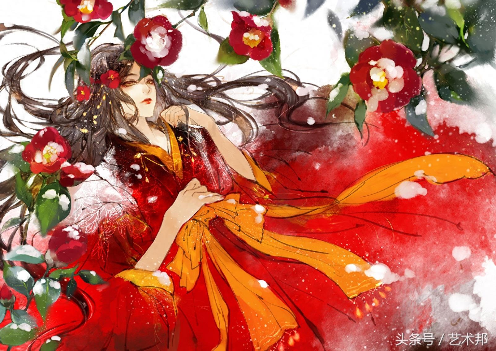 一组满分的高清古风水墨唯美人物手绘插画 一个叫景殊的插画奇侠