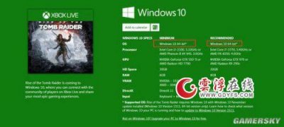 《古墓丽影:崛起》PC推荐配置 Win10+GTX970可畅玩