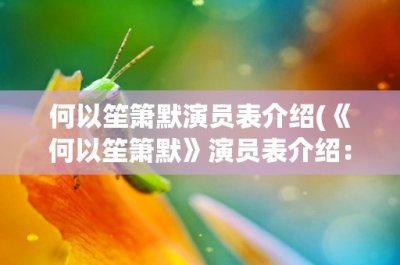 何以笙箫默演员表介绍(《何以笙箫默》演员表介绍:男女主角及配角阵容详解)