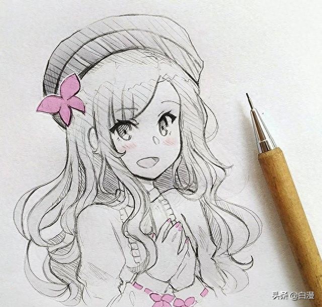 一组动漫人物线稿,跃然纸上的二次元美少女,你是否喜欢?