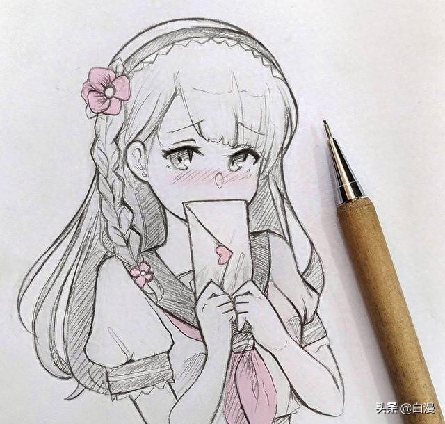 一组动漫人物线稿,跃然纸上的二次元美少女,你是否喜欢?