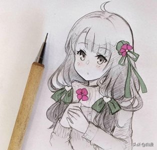 一组动漫人物线稿,跃然纸上的二次元美少女,你是否喜欢?