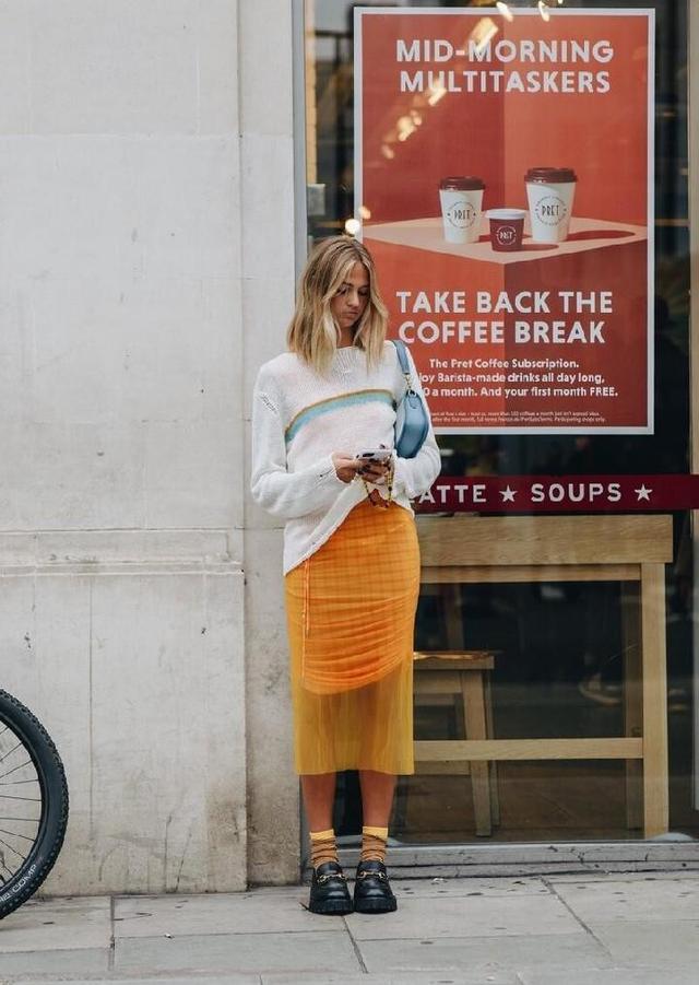 橘色套装穿搭(橘色看着太有气质了)(6)