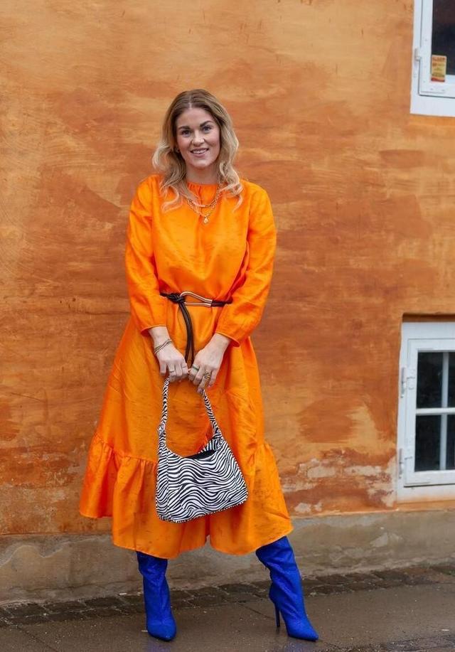 橘色套装穿搭(橘色看着太有气质了)(7)