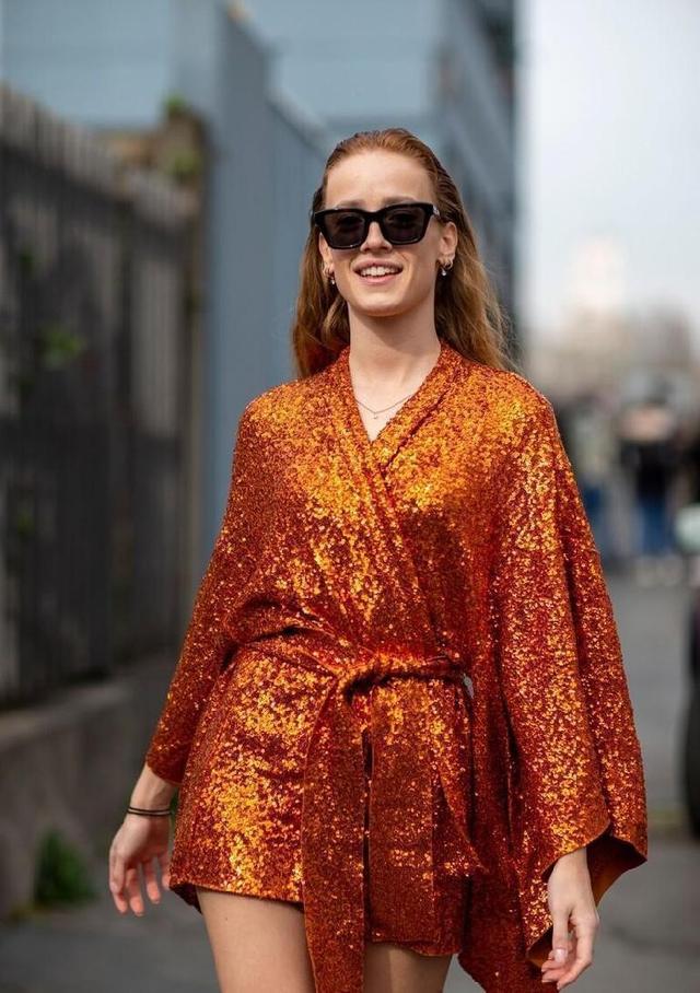 橘色套装穿搭(橘色看着太有气质了)(8)