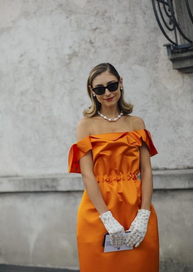 橘色套装穿搭(橘色看着太有气质了)(4)