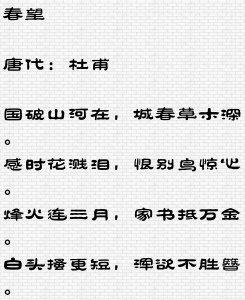 ​少陵野老杜甫、杜工部大诗人写的《春望》