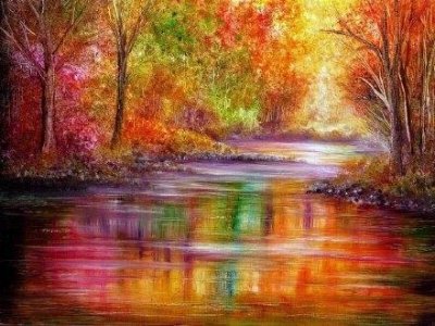 ​惊艳！超好看的一组丙烯风景画，仿佛置身于梦境般的童话世界