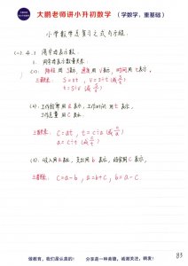 小升初总复习第十二个基础模块:小学等式和方程的区别