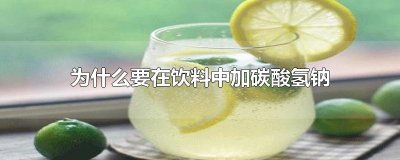 ​为什么要在饮料中加碳酸氢钠
