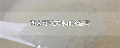 ​西米可以放冰箱冷藏吗