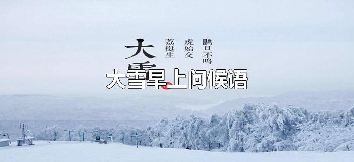 大雪早上问候语