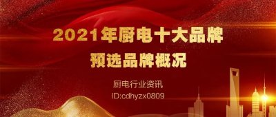 ​2021年度厨电十大品牌暨全网消费者好口碑品牌大盘点