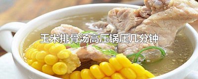 ​玉米排骨汤高压锅压几分钟 玉米排骨汤高压锅压几分钟能熟